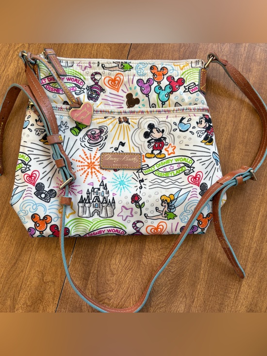 Dooney & Bourke Handbags - Dooney & Bourke White Multicolor sketch Disneyworld Crossbody Bag